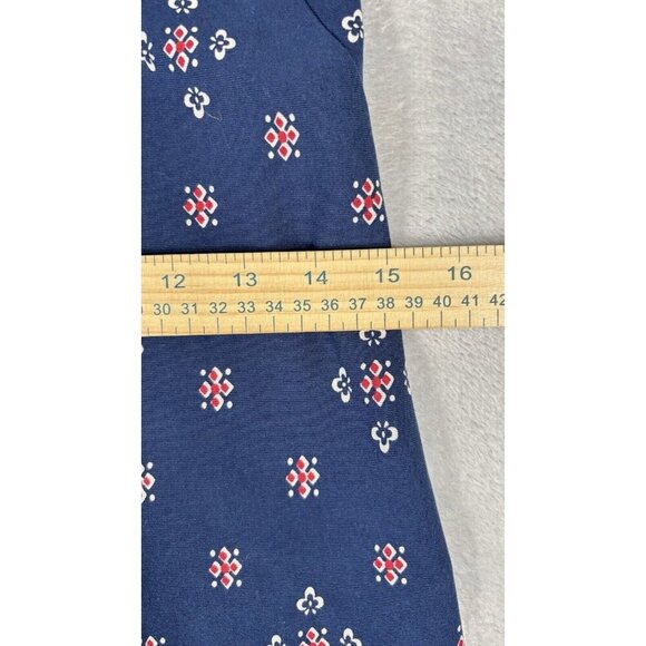 Talbots Sleeveless Midi Cotton Dress Navy Blue Red White Pattern Women's Sz Sp - Picture 4 of 7